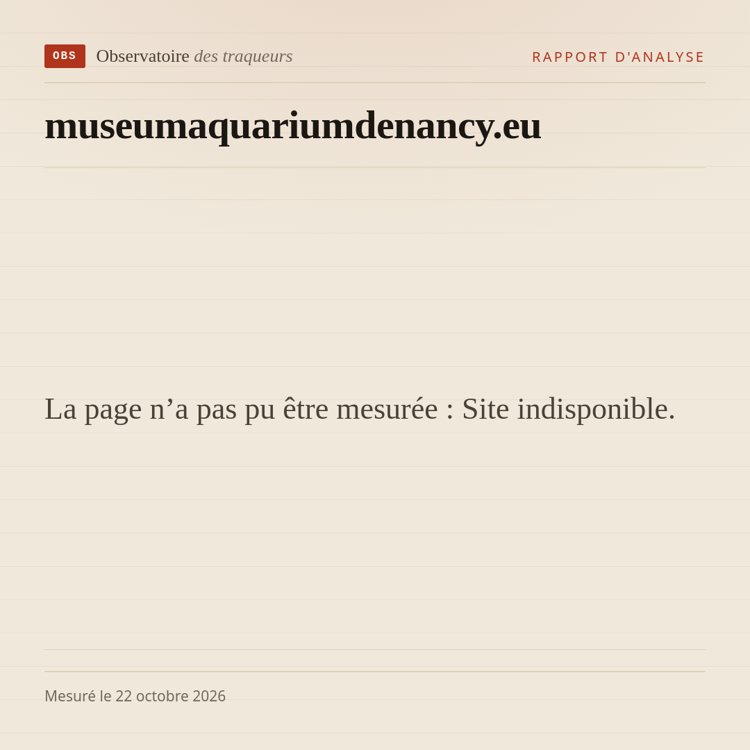 La page n’a pas pu être mesurée : Site indisponible.