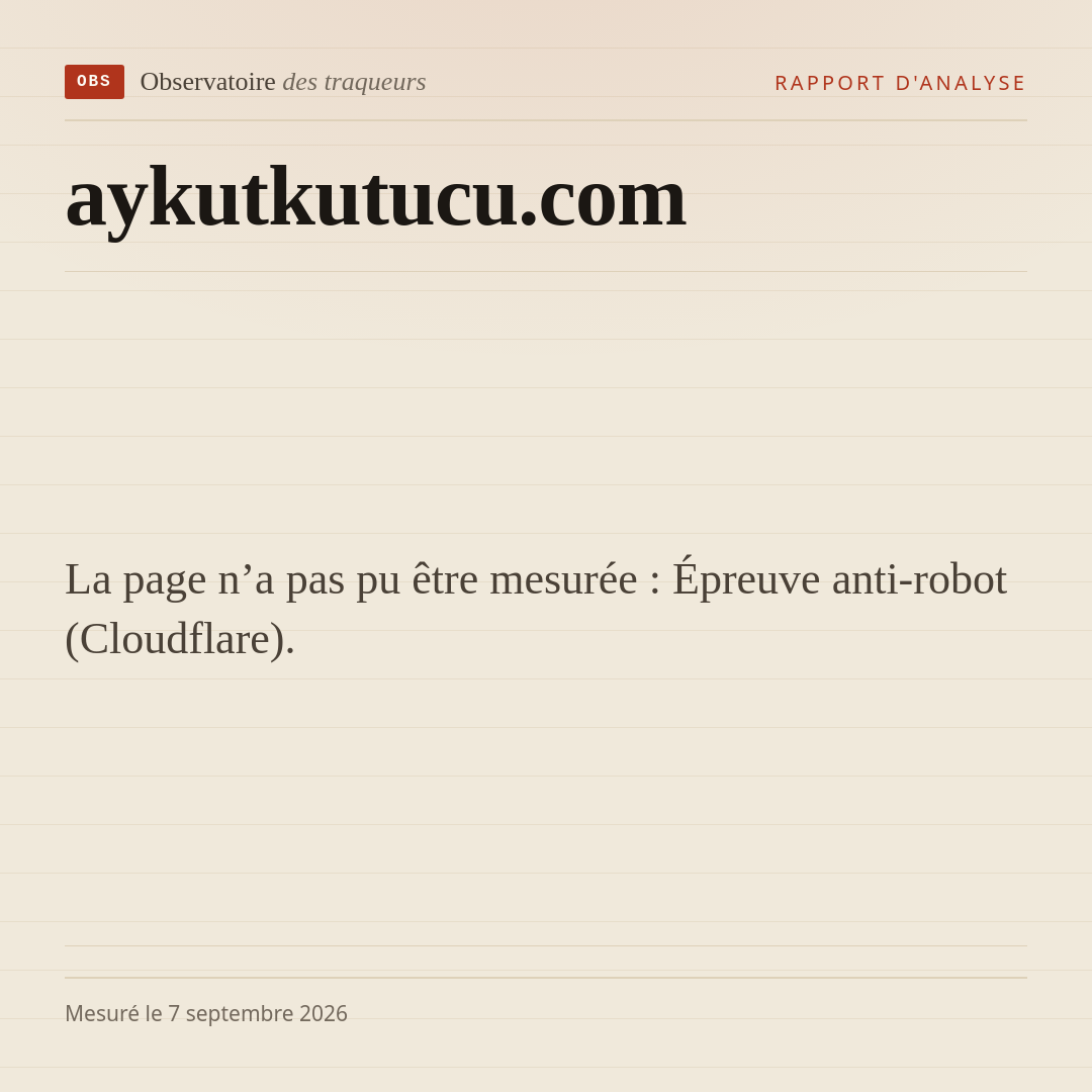 La page n’a pas pu être mesurée : Épreuve anti-robot (Cloudflare).