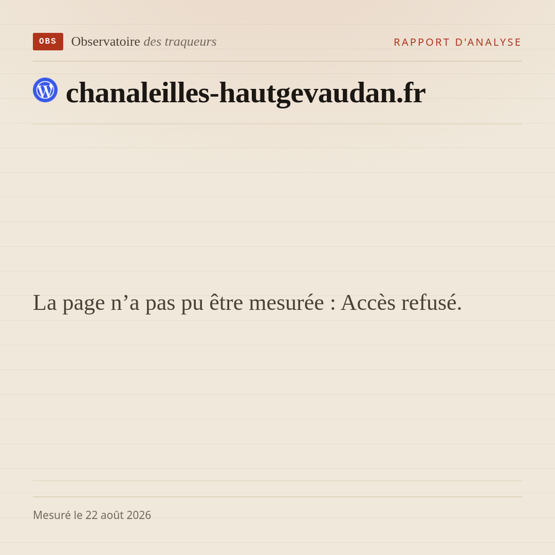 La page n’a pas pu être mesurée : Accès refusé.