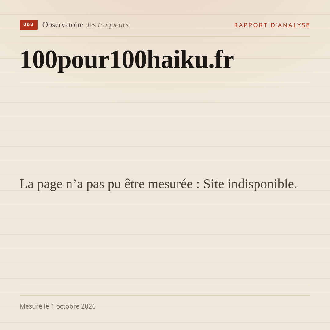 La page n’a pas pu être mesurée : Site indisponible.