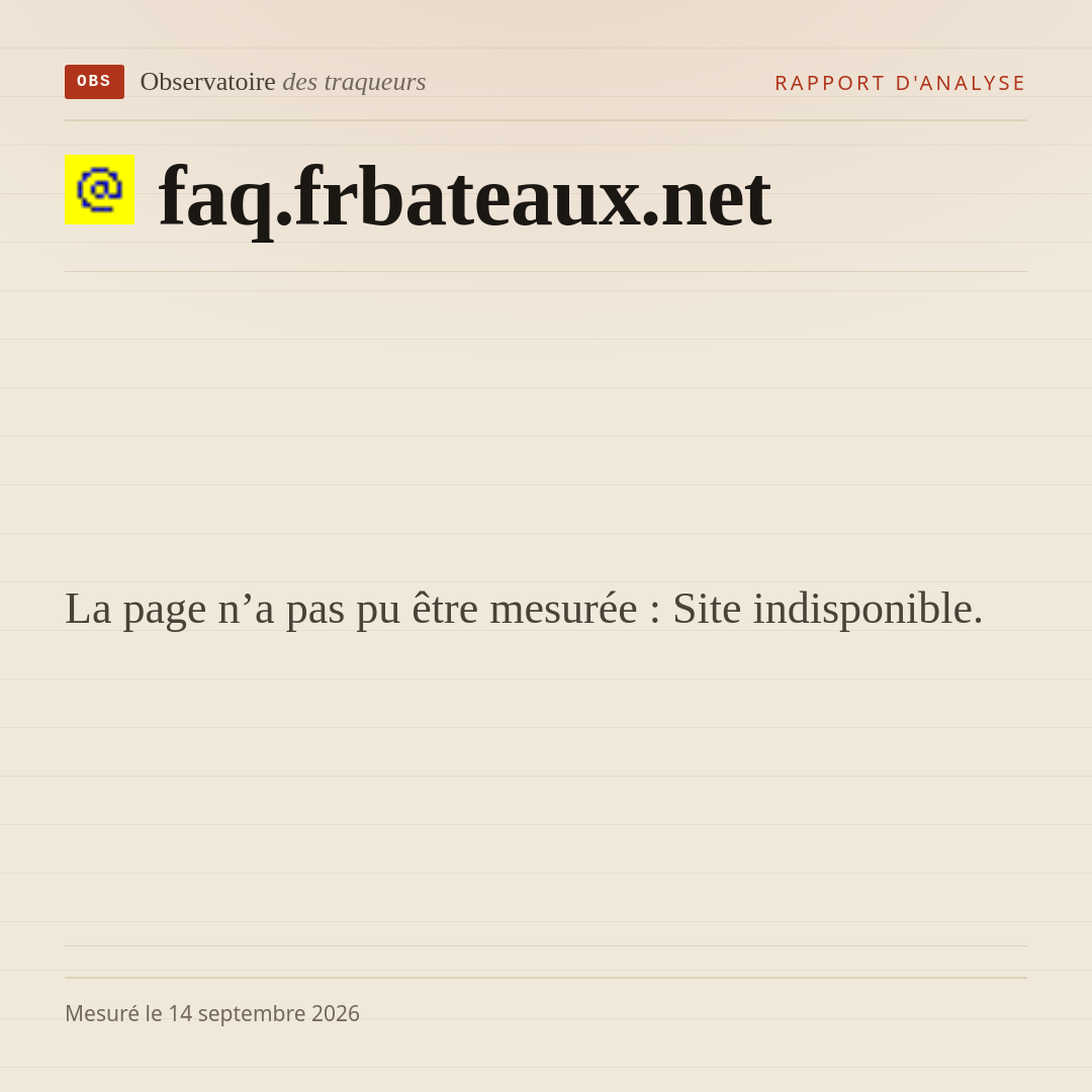 La page n’a pas pu être mesurée : Site indisponible.