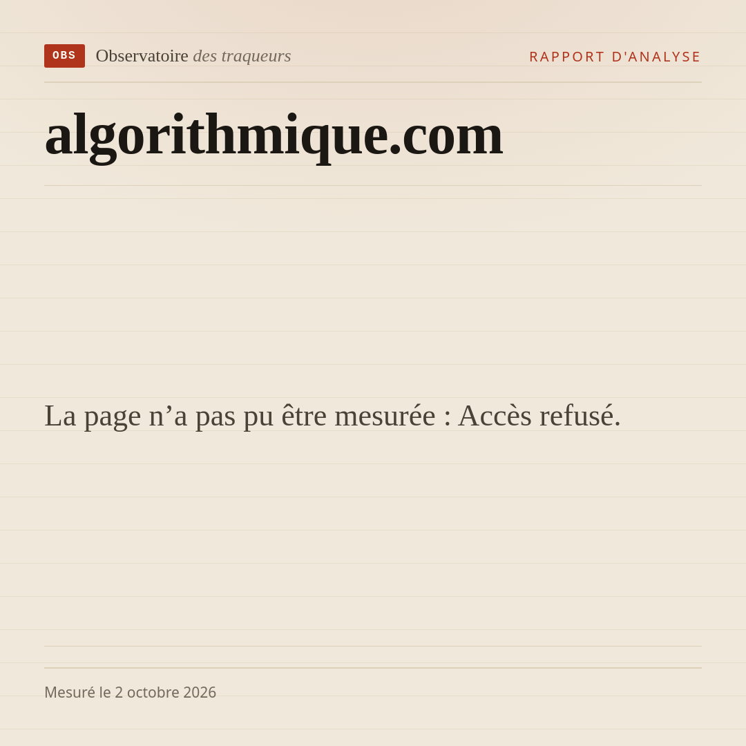 La page n’a pas pu être mesurée : Accès refusé.