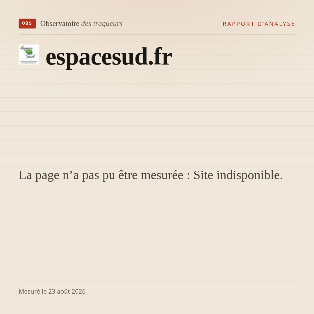 La page n’a pas pu être mesurée : Site indisponible.
