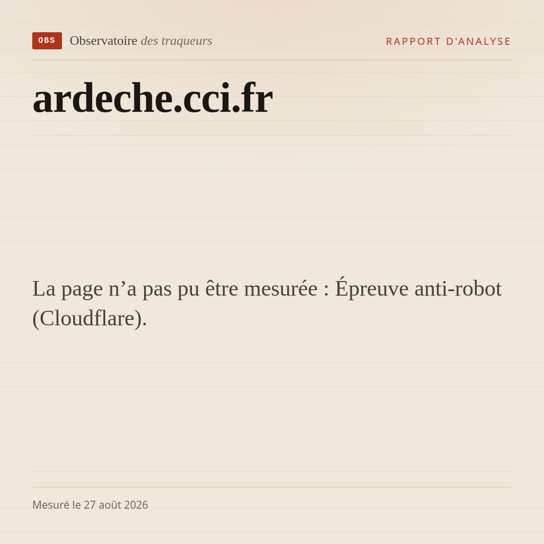 La page n’a pas pu être mesurée : Épreuve anti-robot (Cloudflare).