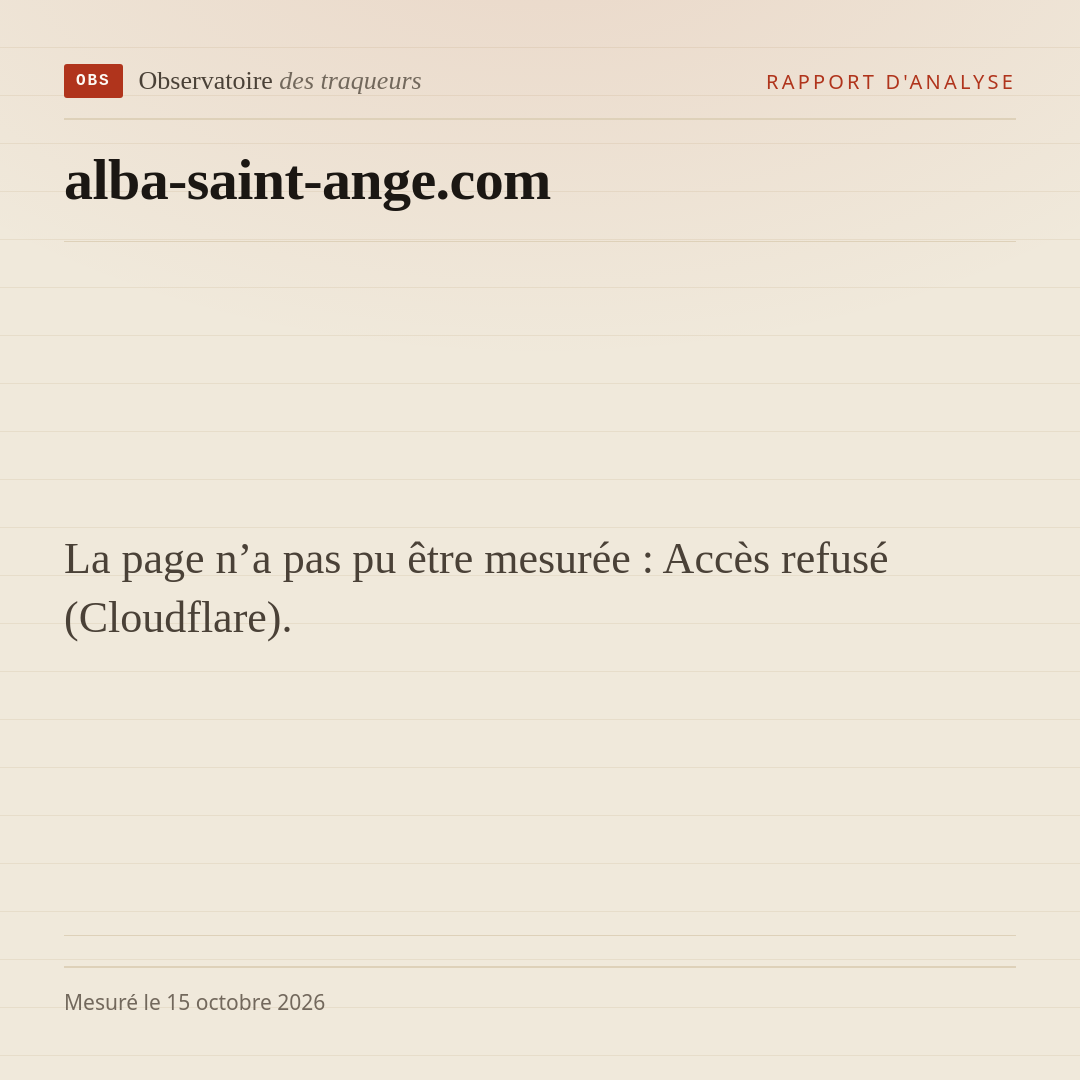 La page n’a pas pu être mesurée : Accès refusé (Cloudflare).