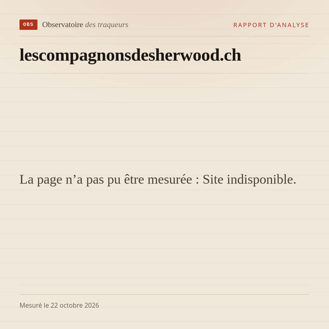 La page n’a pas pu être mesurée : Site indisponible.