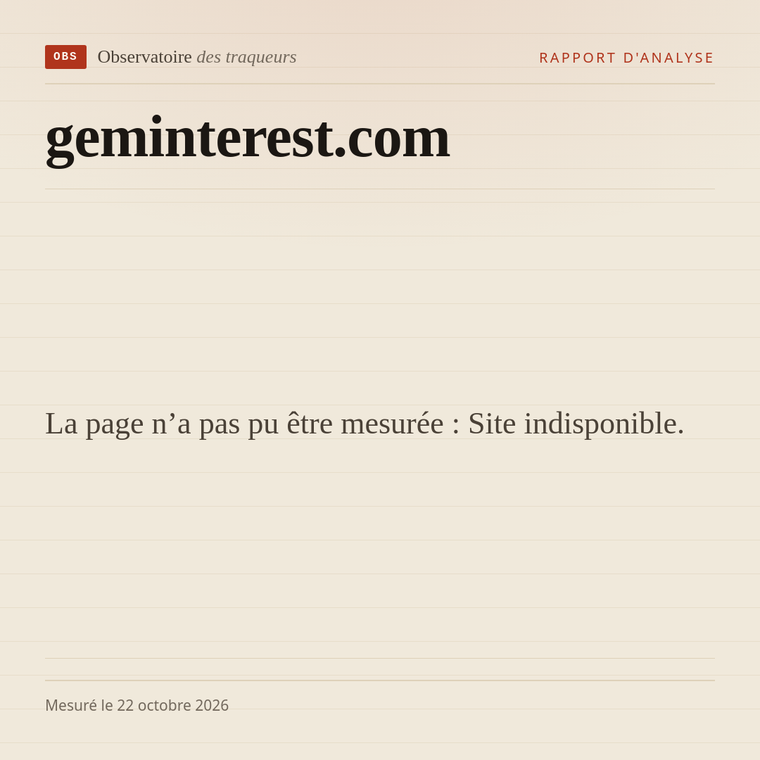 La page n’a pas pu être mesurée : Site indisponible.
