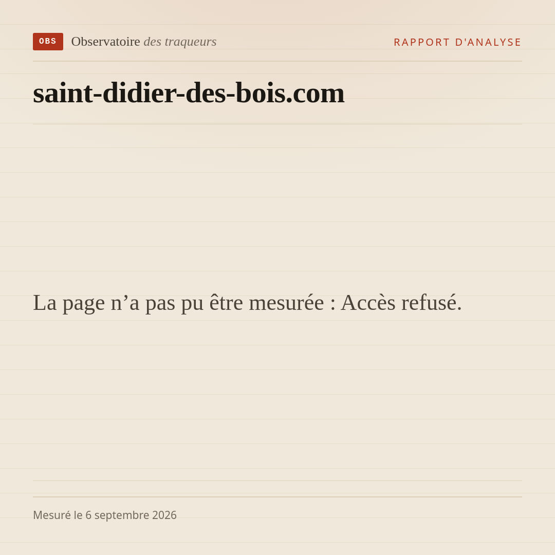 La page n’a pas pu être mesurée : Accès refusé.