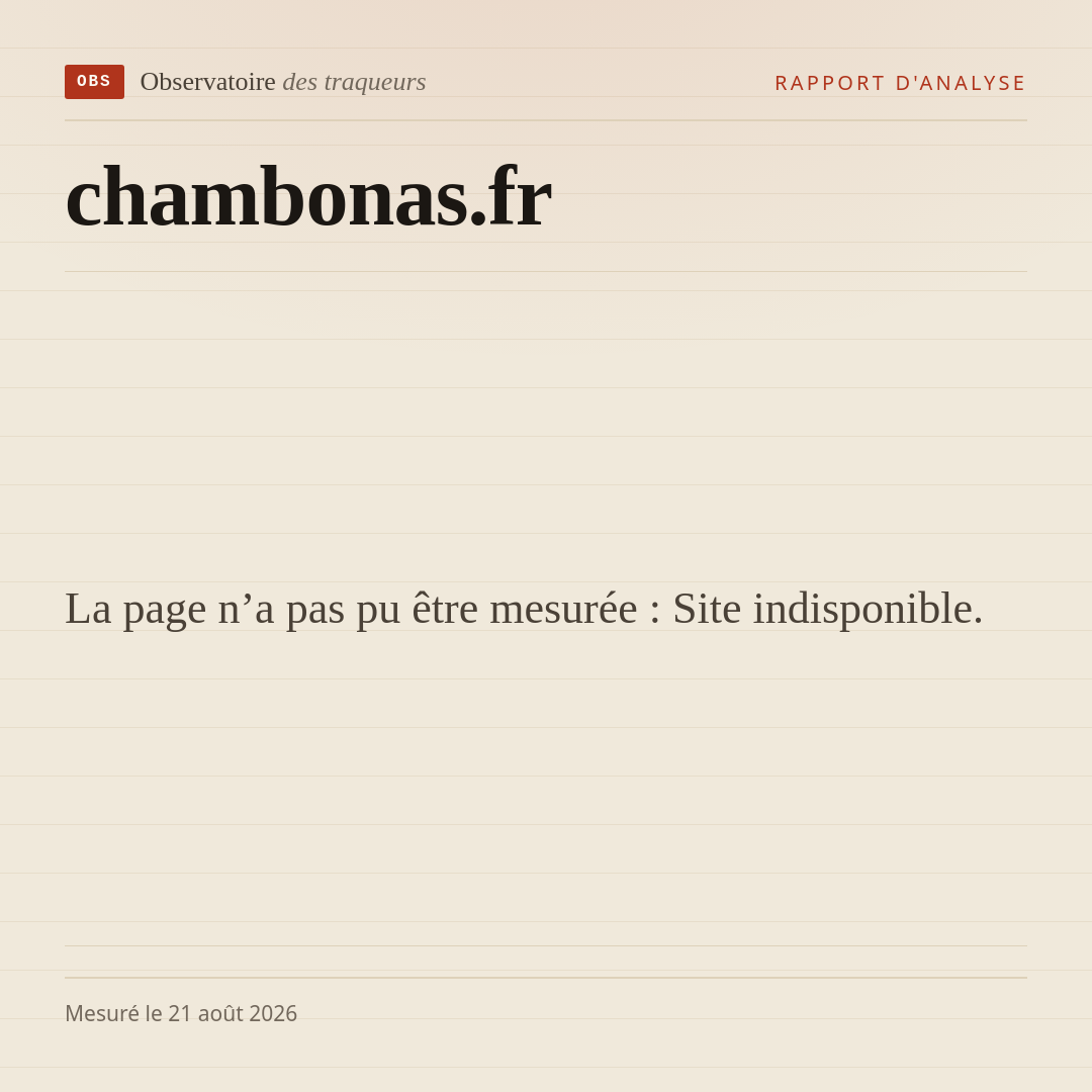 La page n’a pas pu être mesurée : Site indisponible.