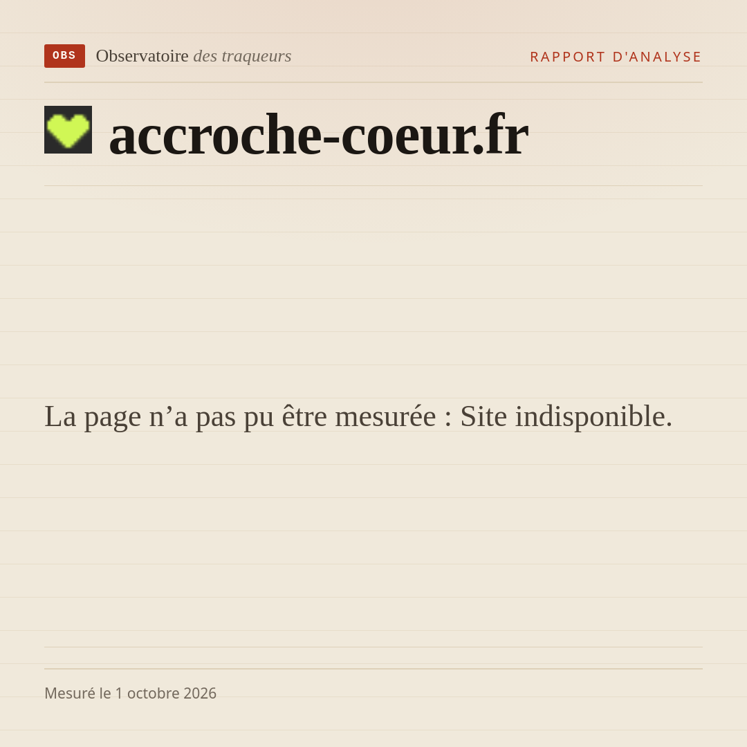 La page n’a pas pu être mesurée : Site indisponible.