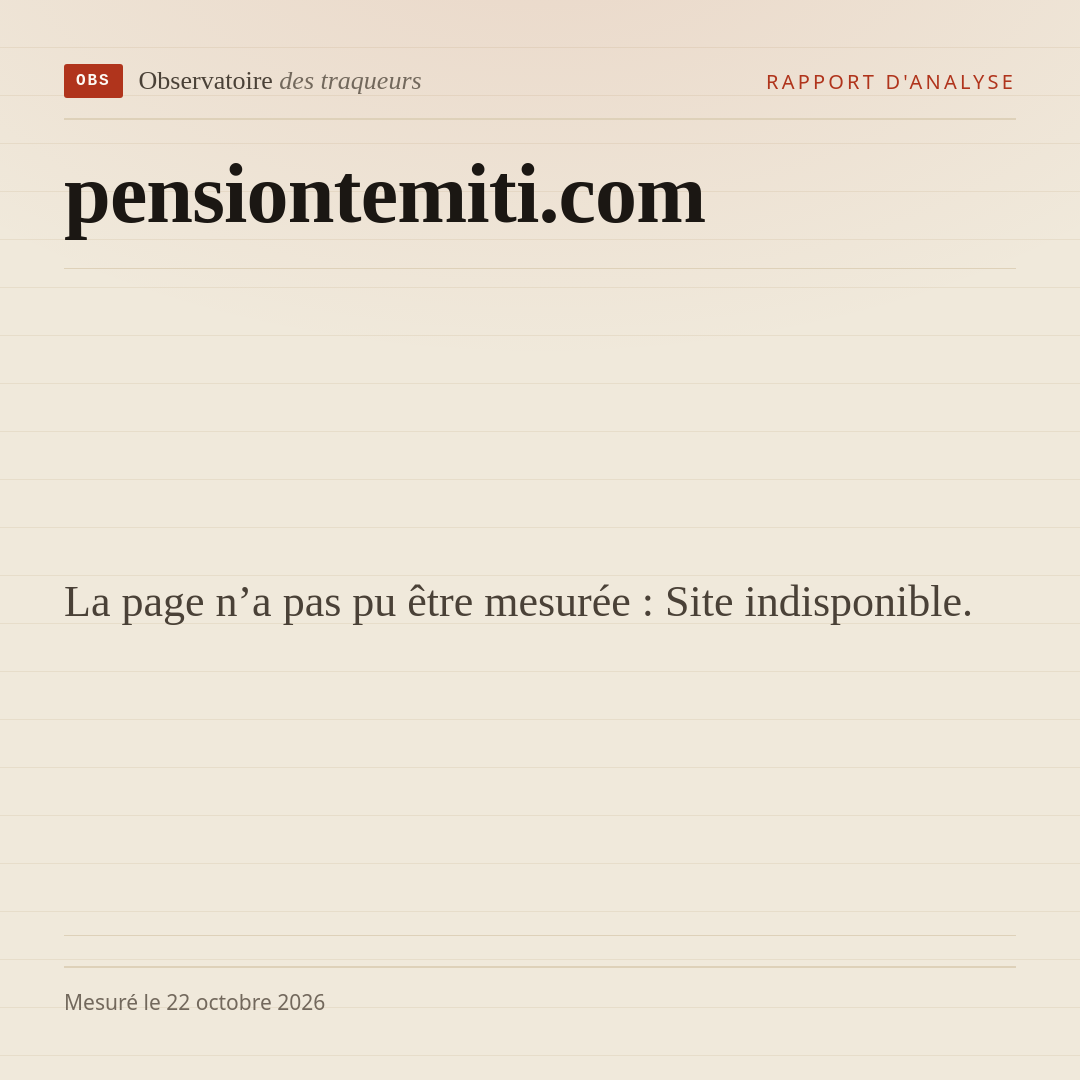 La page n’a pas pu être mesurée : Site indisponible.