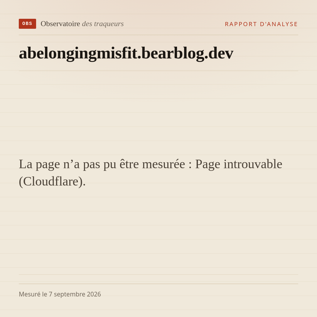 La page n’a pas pu être mesurée : Page introuvable (Cloudflare).