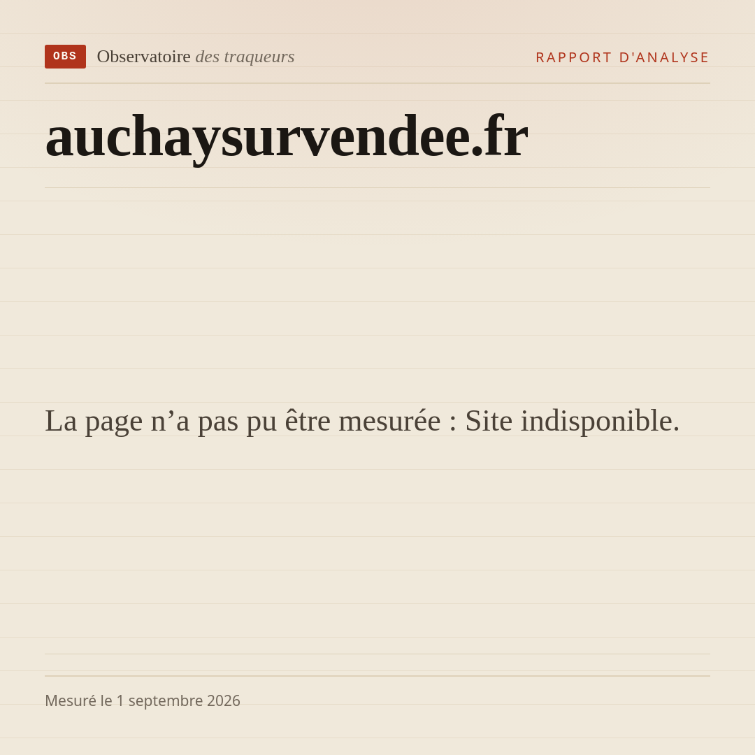 La page n’a pas pu être mesurée : Site indisponible.