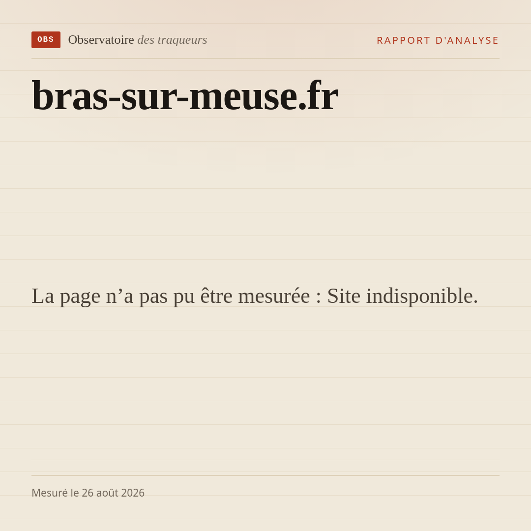 La page n’a pas pu être mesurée : Site indisponible.