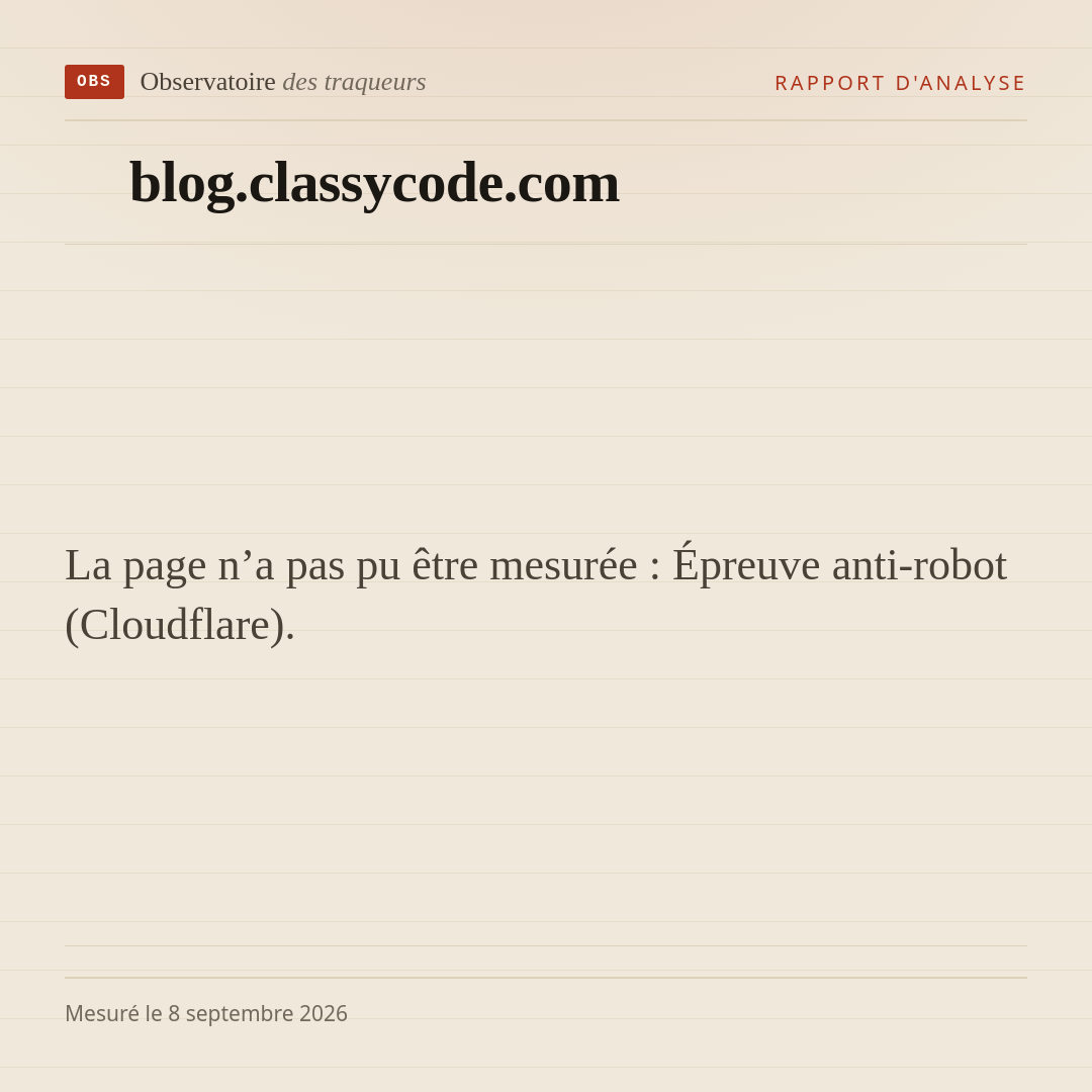 La page n’a pas pu être mesurée : Épreuve anti-robot (Cloudflare).