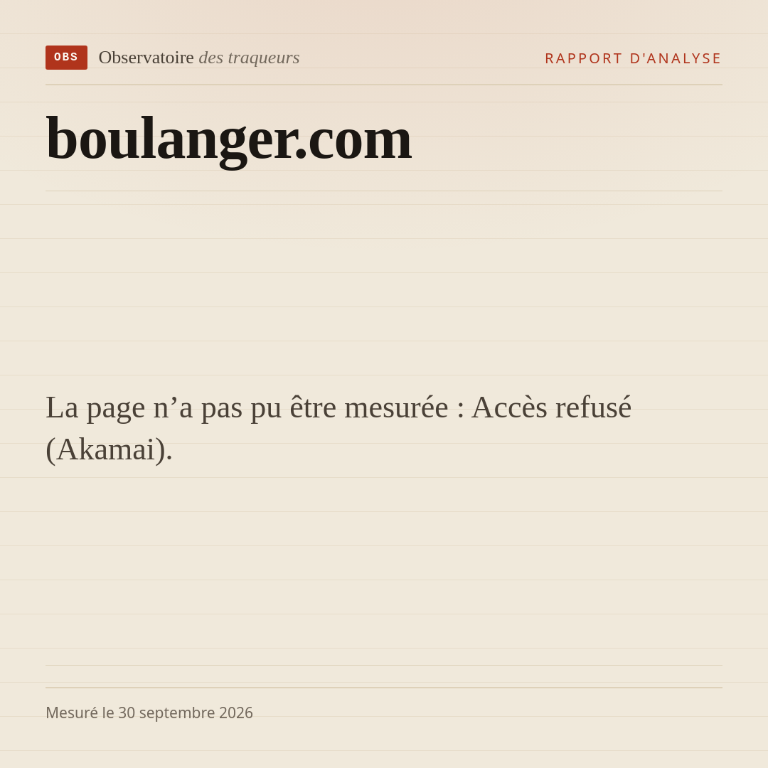 La page n’a pas pu être mesurée : Accès refusé (Akamai).