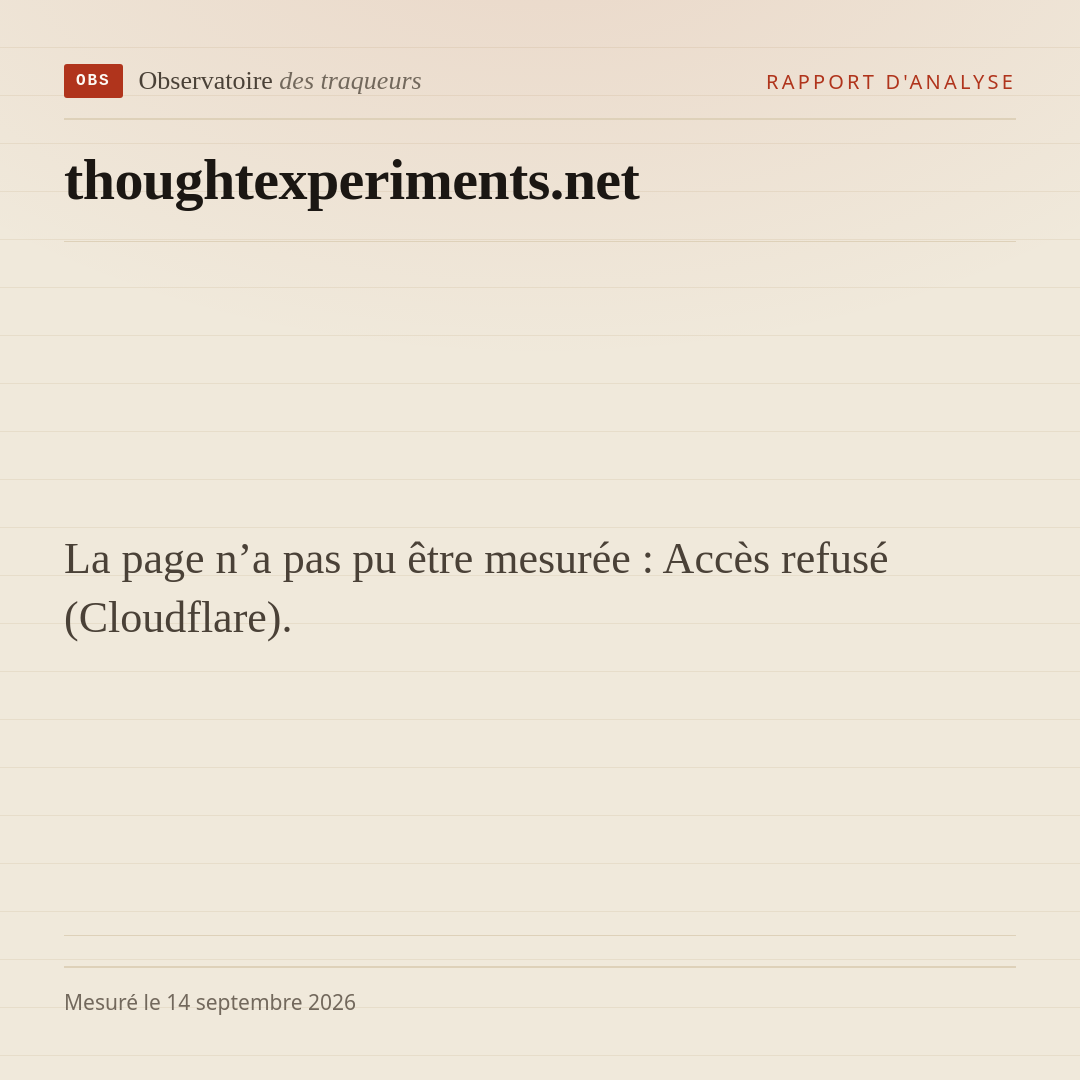 La page n’a pas pu être mesurée : Accès refusé (Cloudflare).