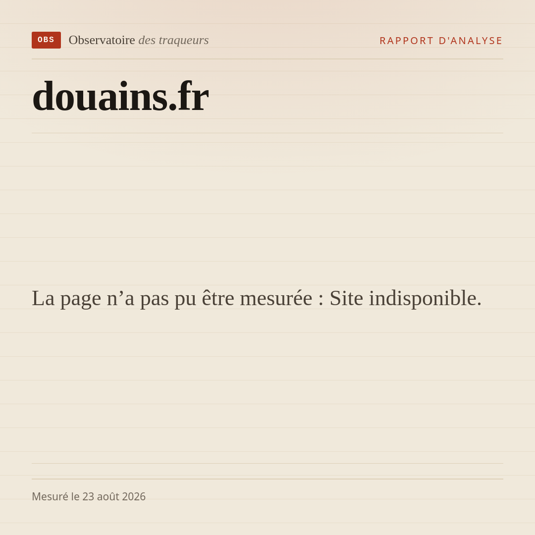 La page n’a pas pu être mesurée : Site indisponible.