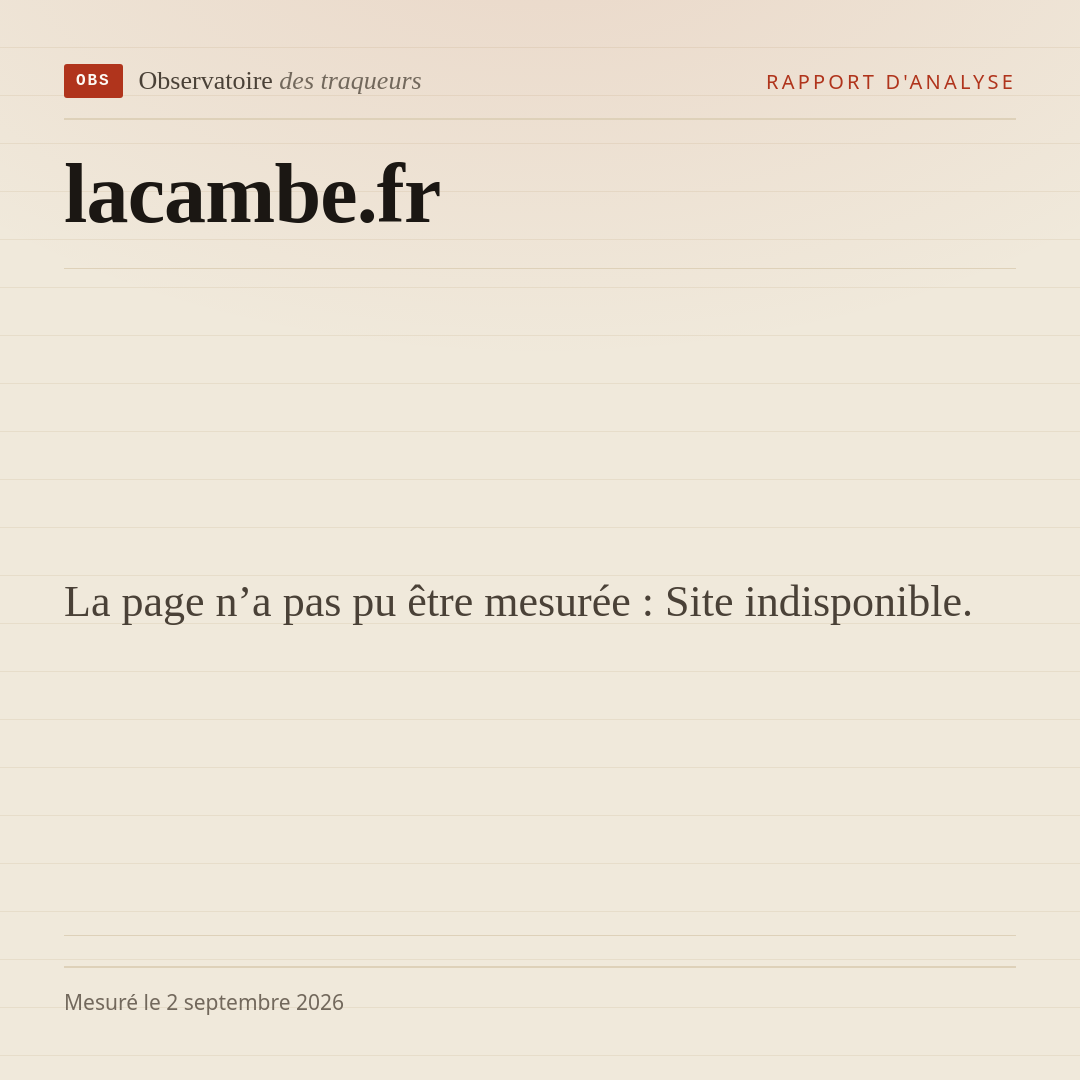La page n’a pas pu être mesurée : Site indisponible.