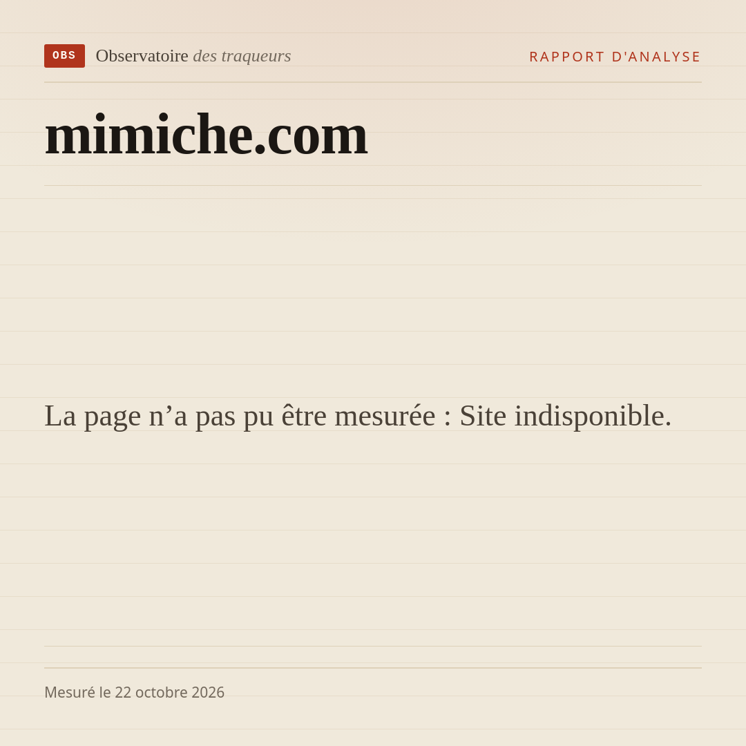 La page n’a pas pu être mesurée : Site indisponible.