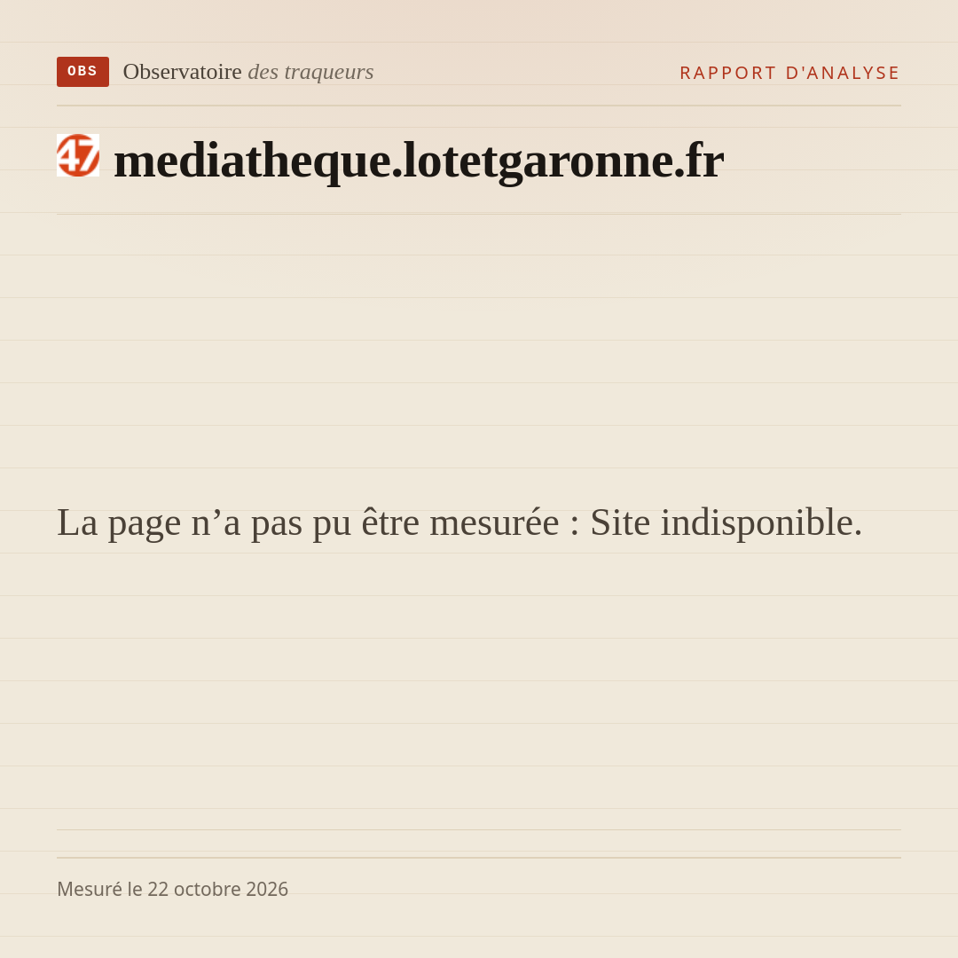 La page n’a pas pu être mesurée : Site indisponible.