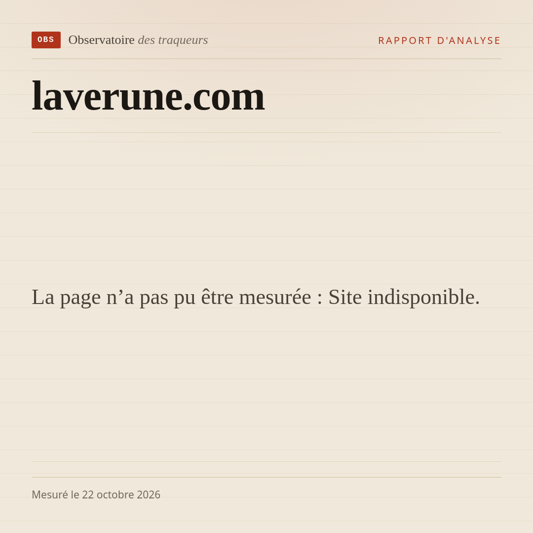 La page n’a pas pu être mesurée : Site indisponible.