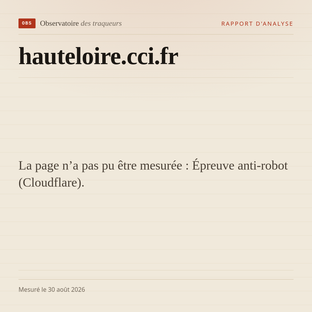 La page n’a pas pu être mesurée : Épreuve anti-robot (Cloudflare).