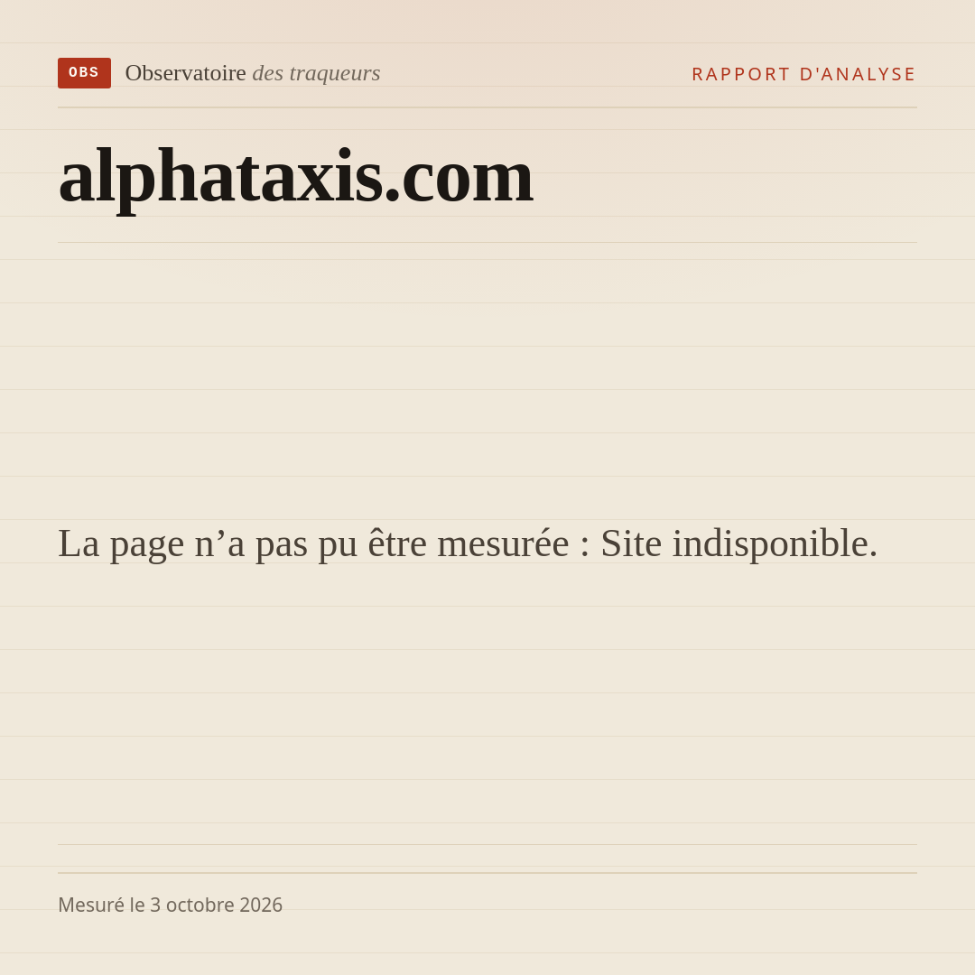 La page n’a pas pu être mesurée : Site indisponible.