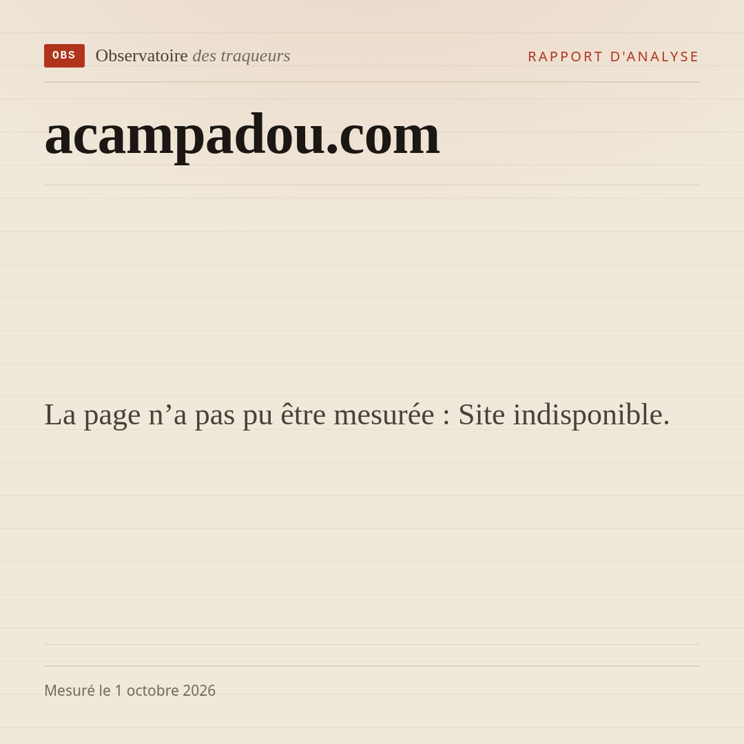 La page n’a pas pu être mesurée : Site indisponible.