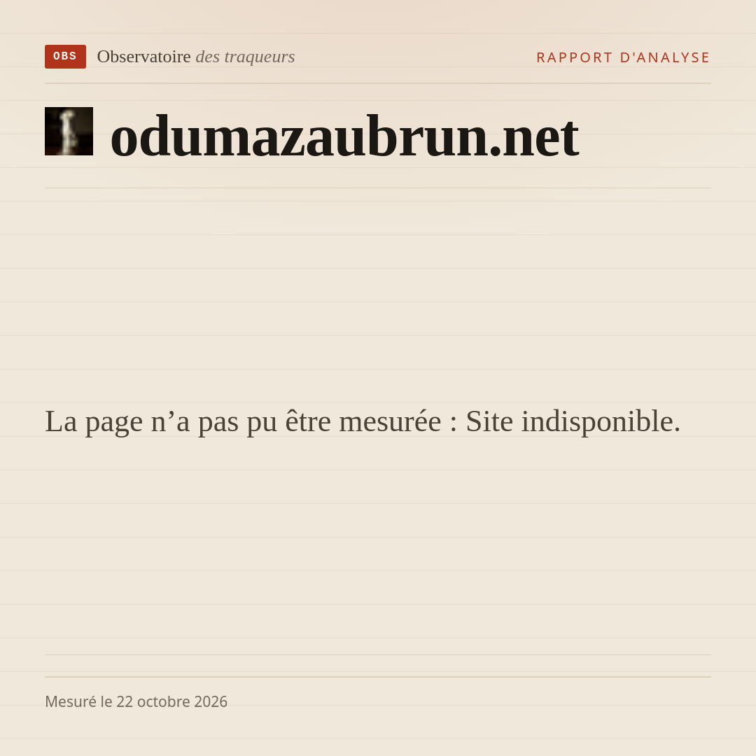 La page n’a pas pu être mesurée : Site indisponible.