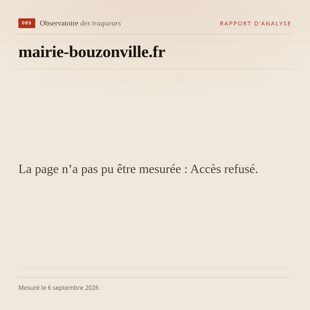 La page n’a pas pu être mesurée : Accès refusé.