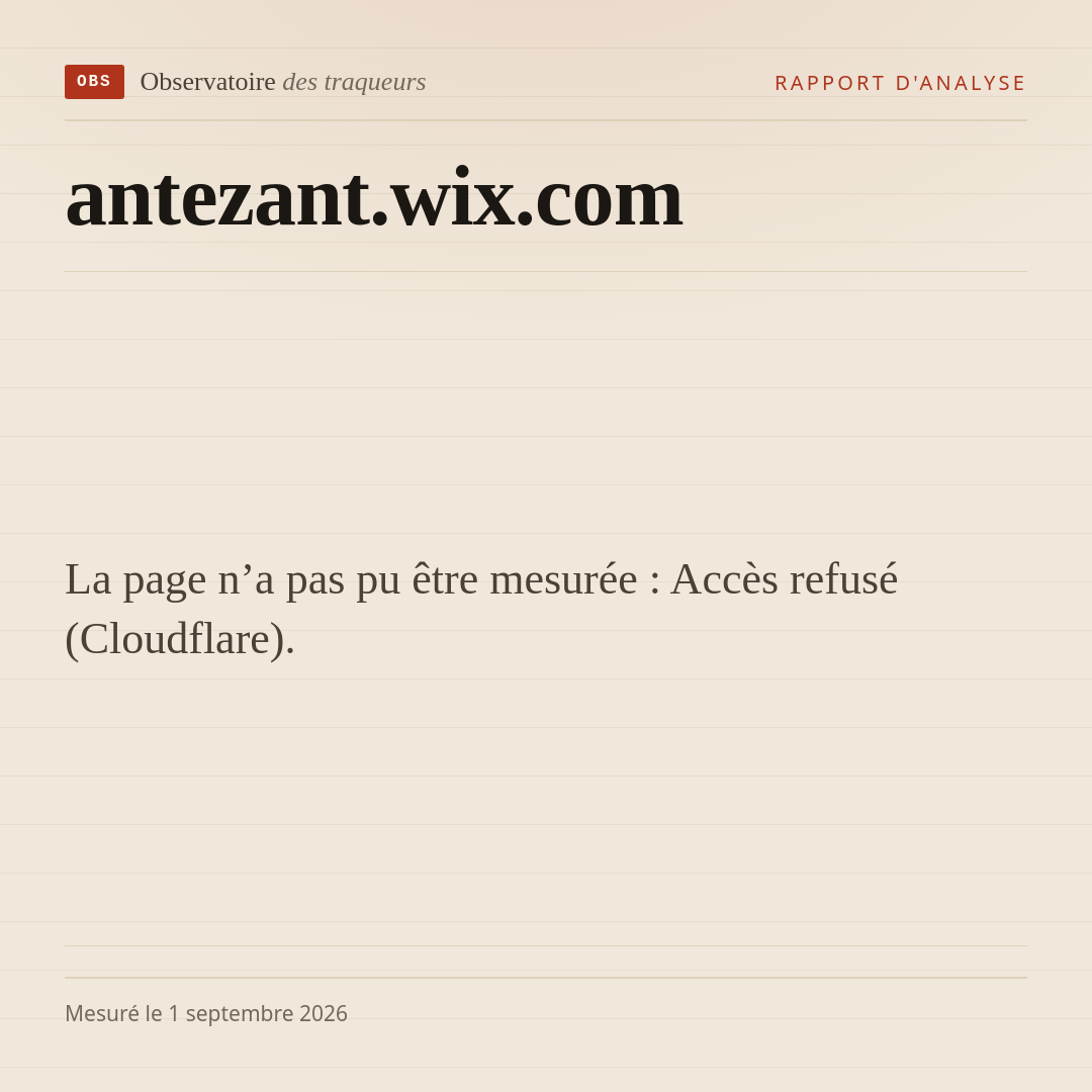 La page n’a pas pu être mesurée : Accès refusé (Cloudflare).