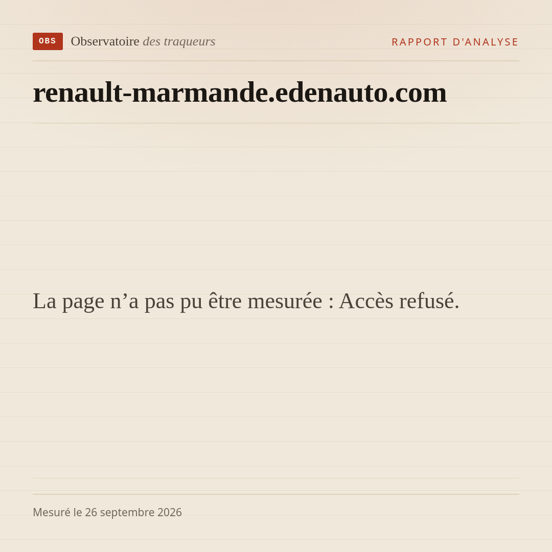 La page n’a pas pu être mesurée : Accès refusé.
