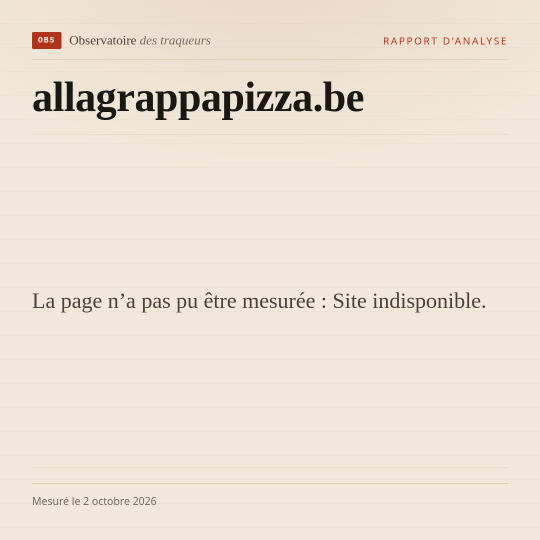 La page n’a pas pu être mesurée : Site indisponible.