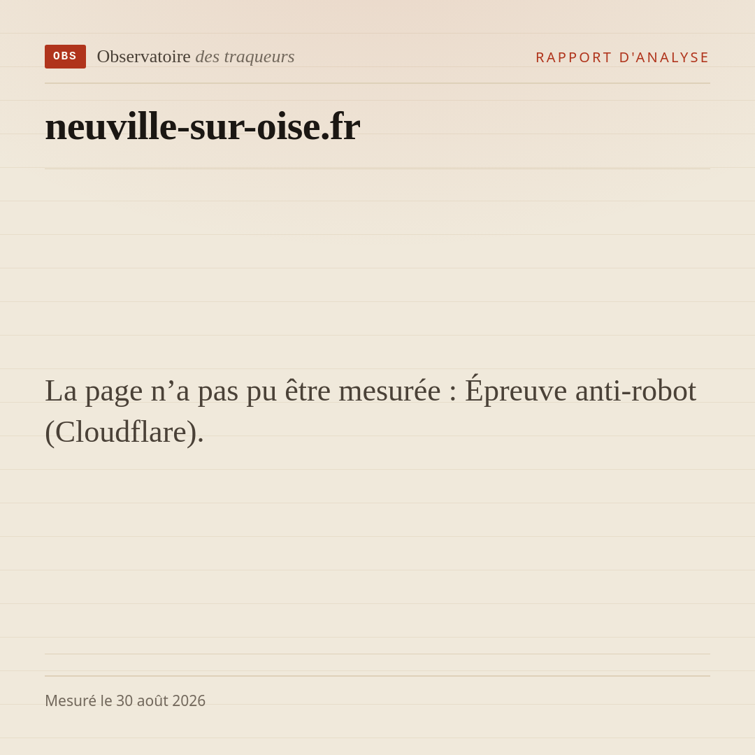 La page n’a pas pu être mesurée : Épreuve anti-robot (Cloudflare).