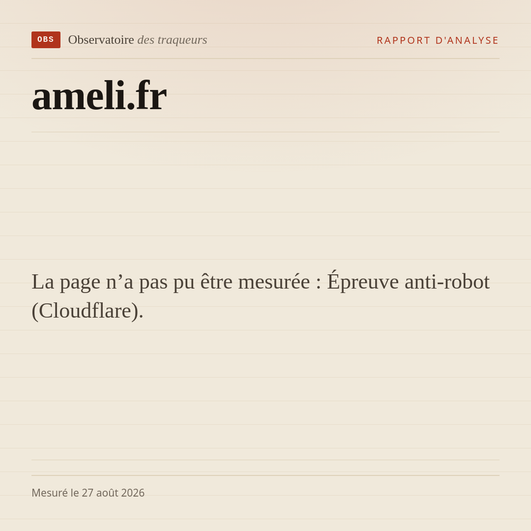 La page n’a pas pu être mesurée : Épreuve anti-robot (Cloudflare).