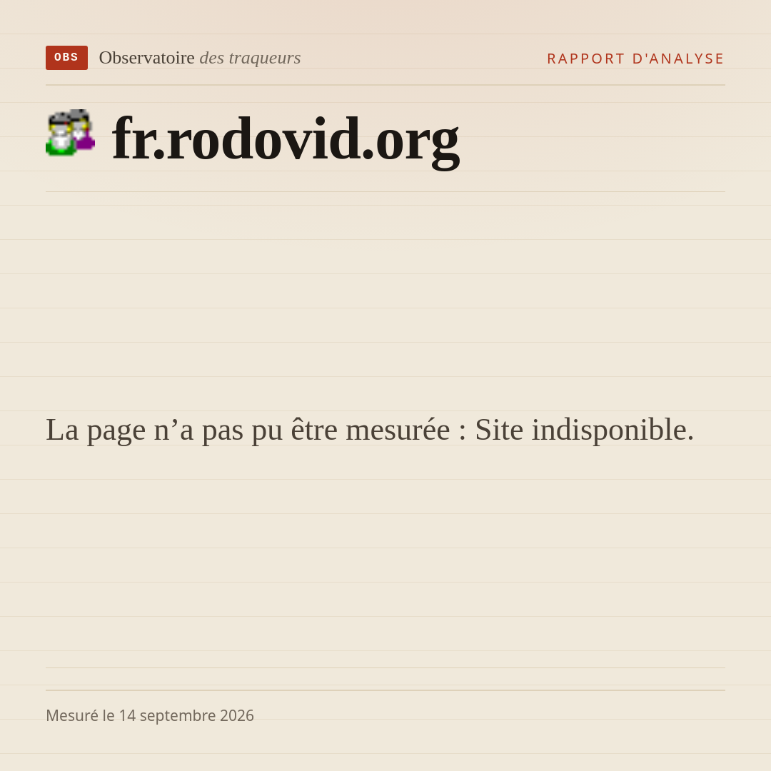 La page n’a pas pu être mesurée : Site indisponible.