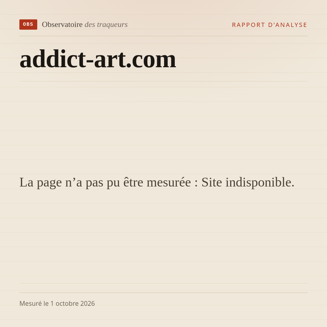 La page n’a pas pu être mesurée : Site indisponible.