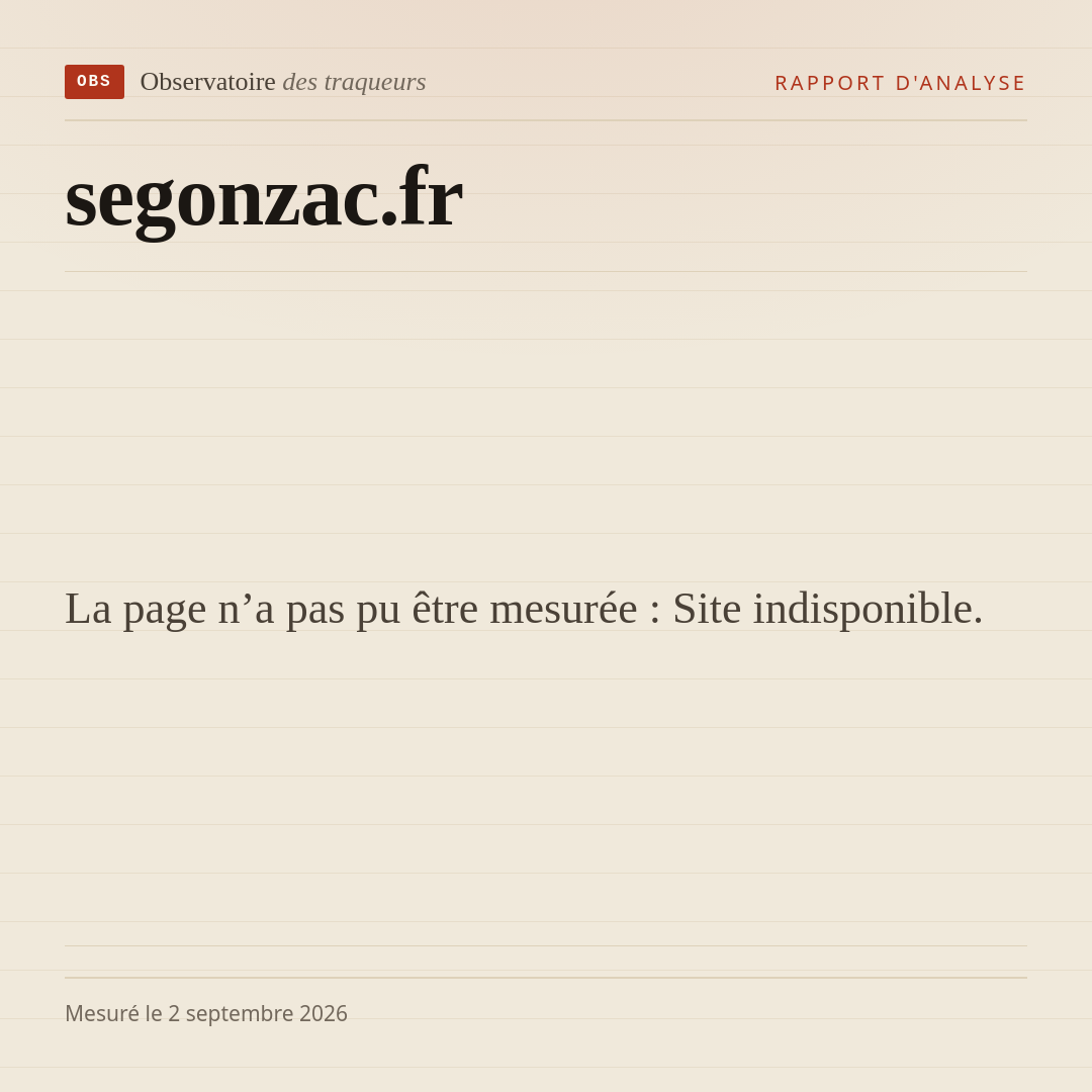 La page n’a pas pu être mesurée : Site indisponible.