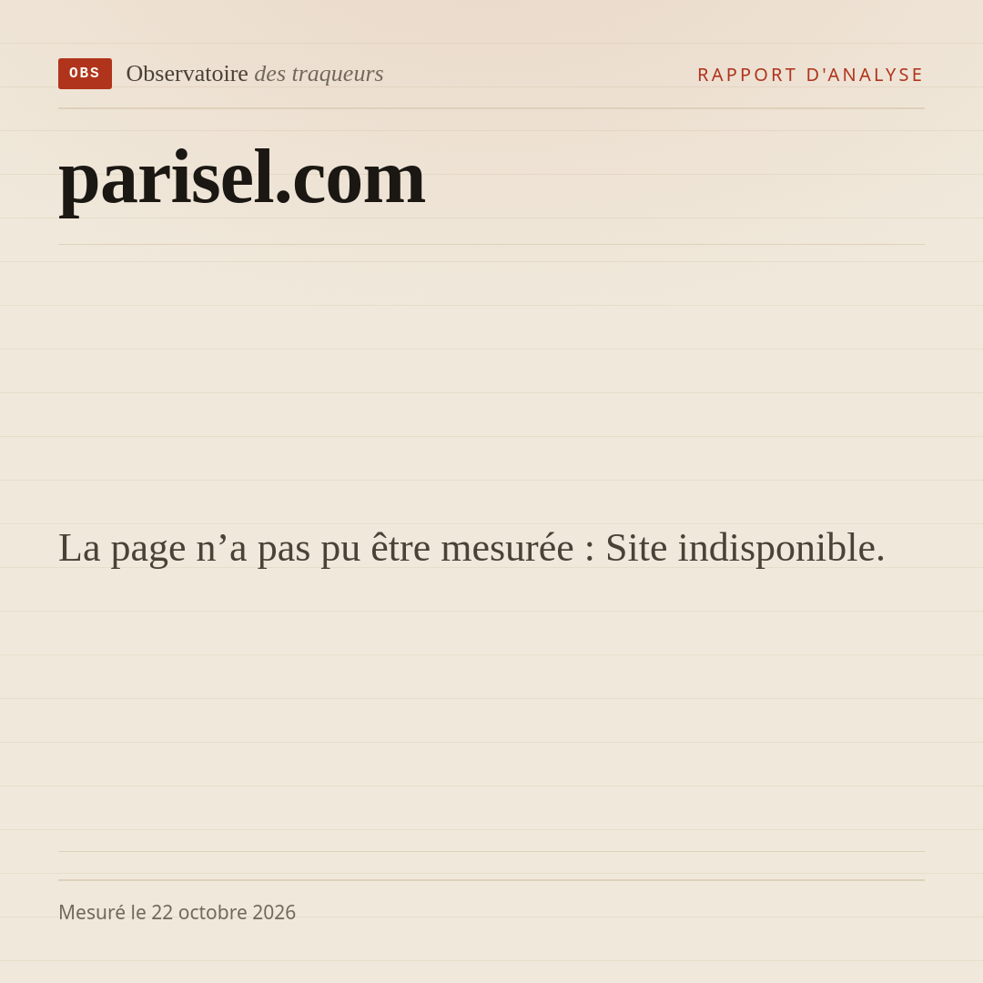 La page n’a pas pu être mesurée : Site indisponible.