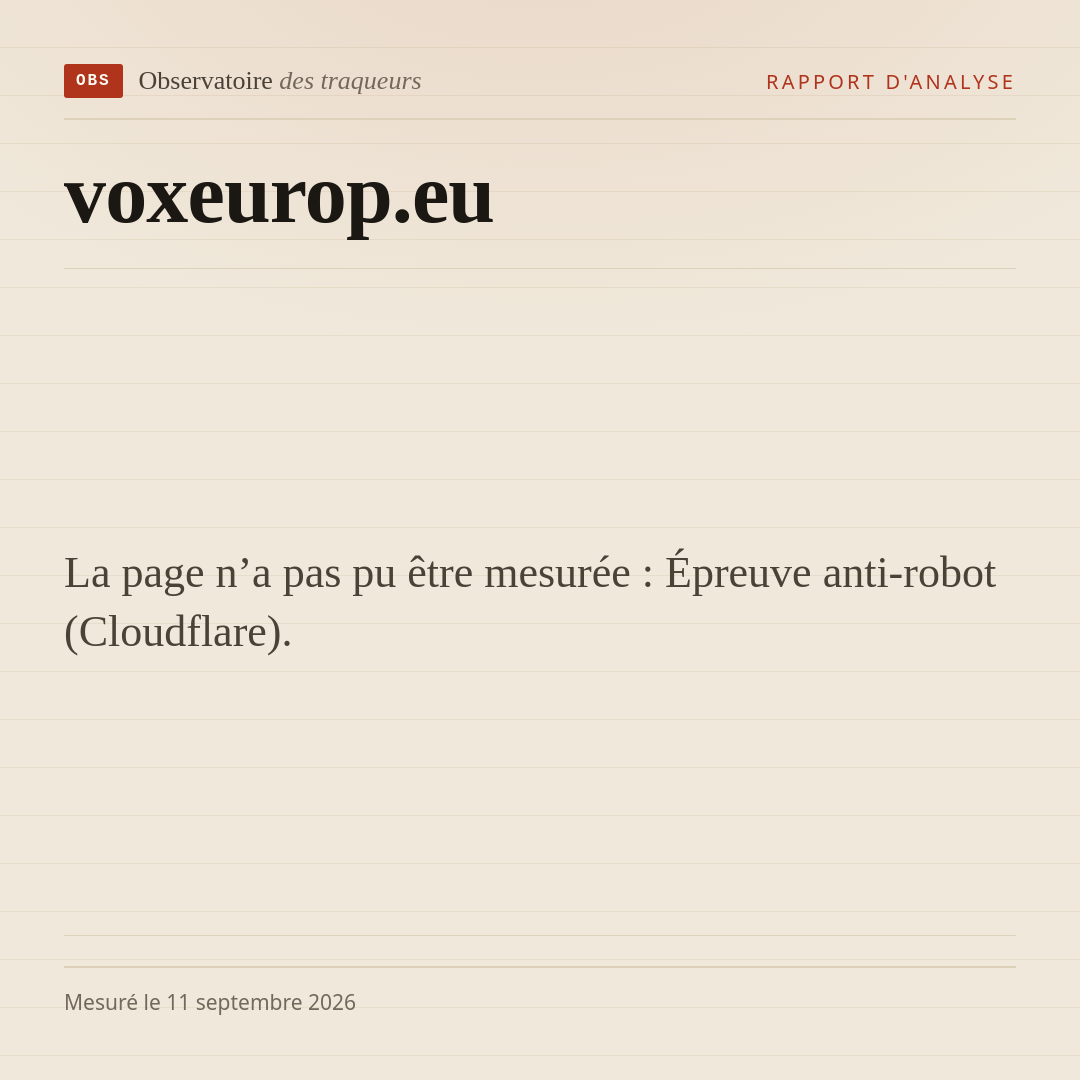 La page n’a pas pu être mesurée : Épreuve anti-robot (Cloudflare).