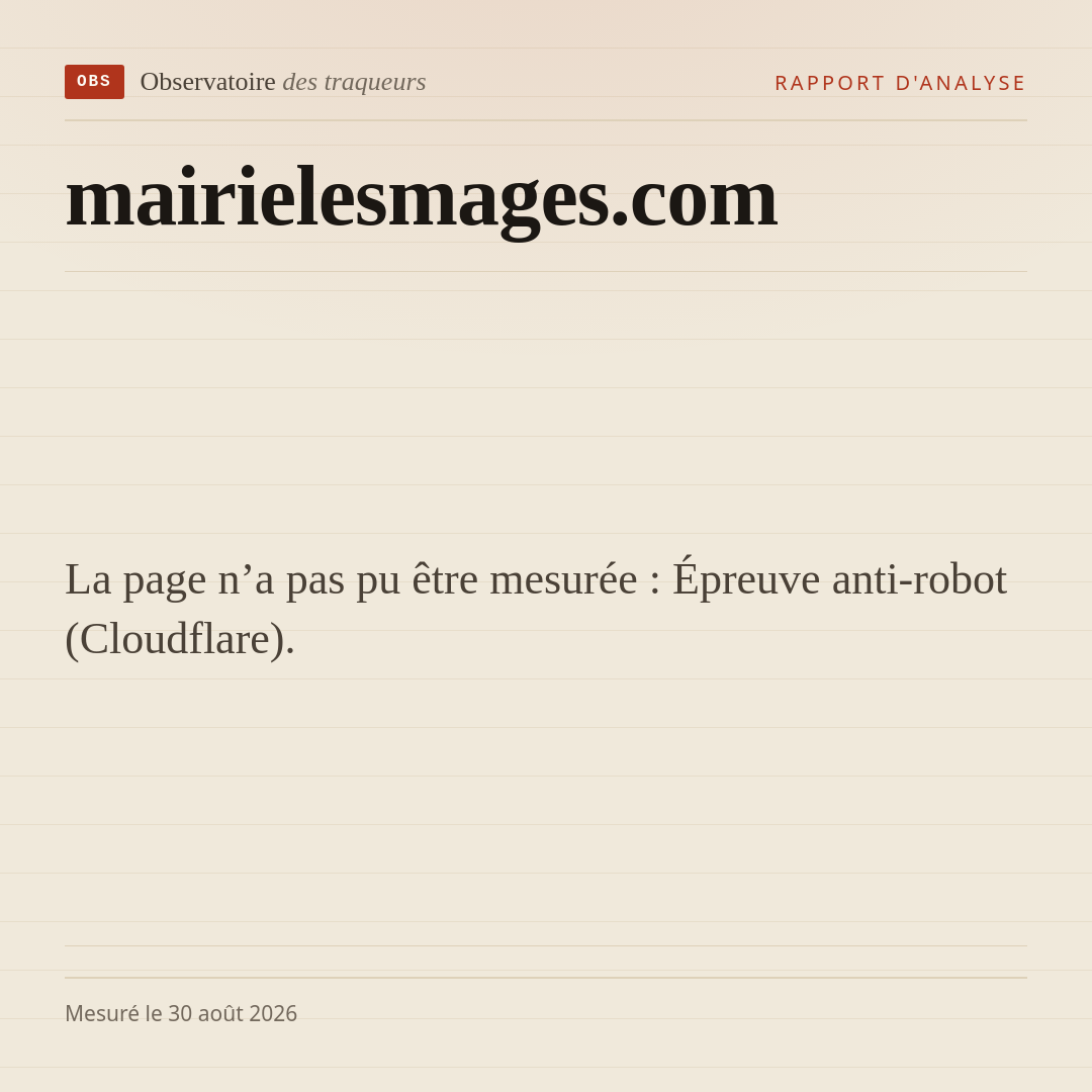 La page n’a pas pu être mesurée : Épreuve anti-robot (Cloudflare).