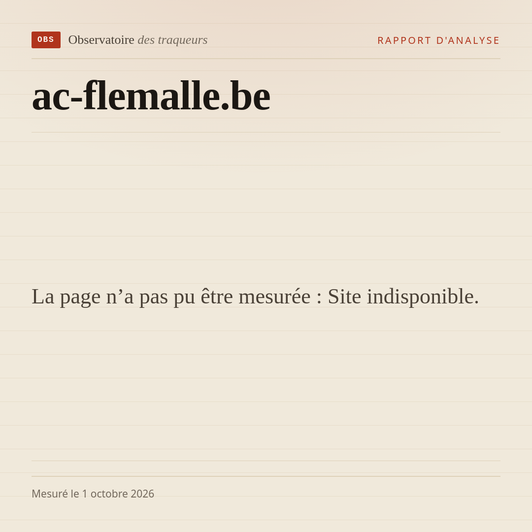 La page n’a pas pu être mesurée : Site indisponible.