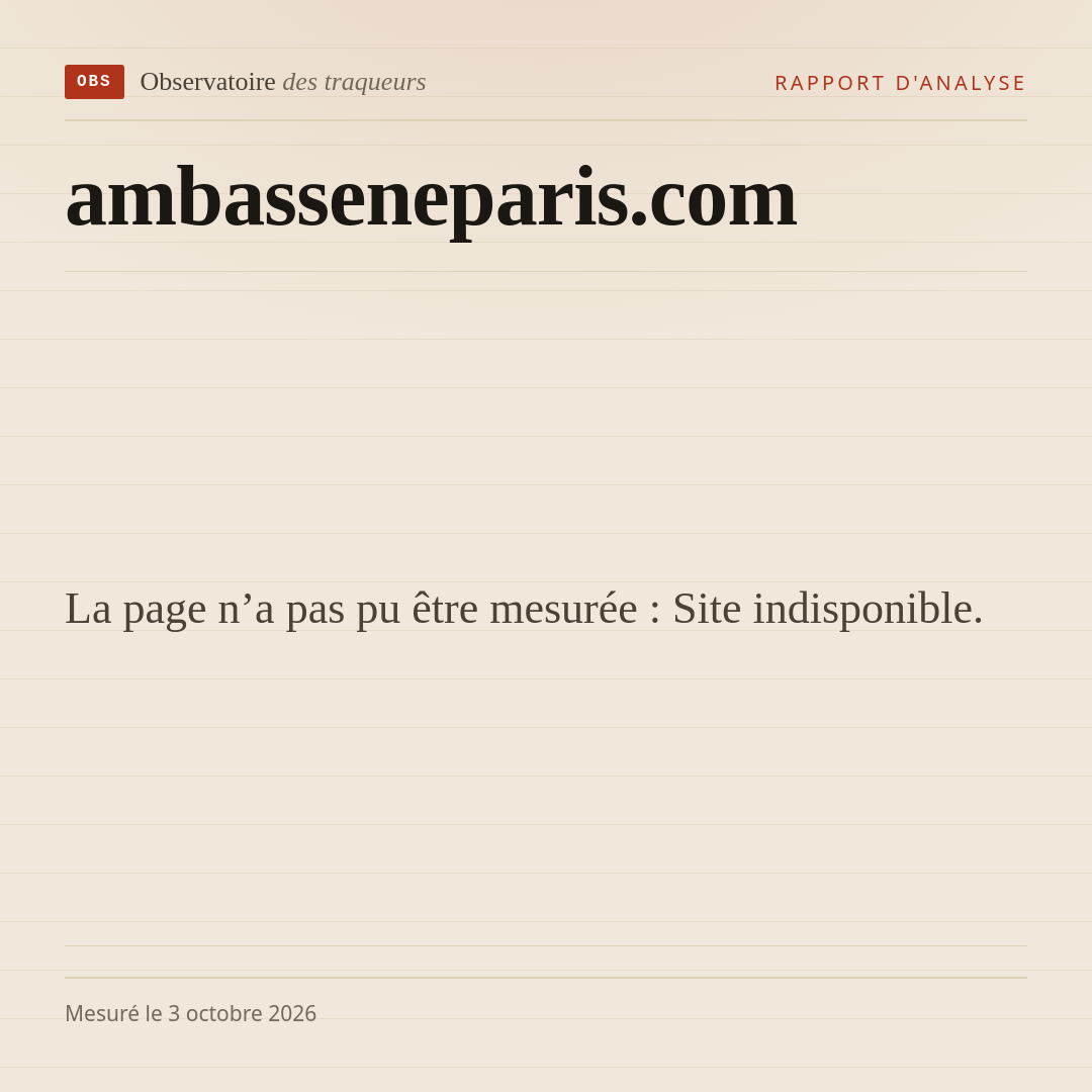 La page n’a pas pu être mesurée : Site indisponible.