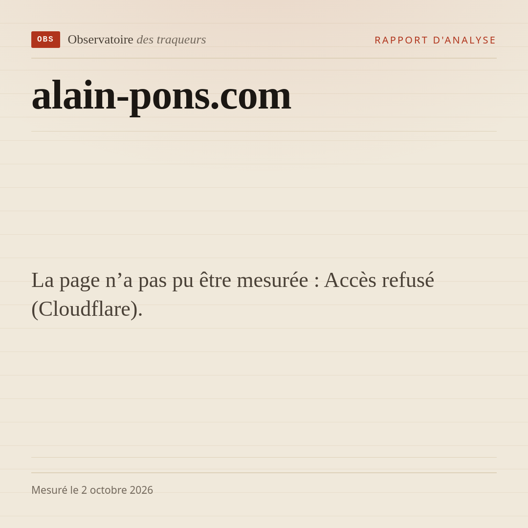 La page n’a pas pu être mesurée : Accès refusé (Cloudflare).