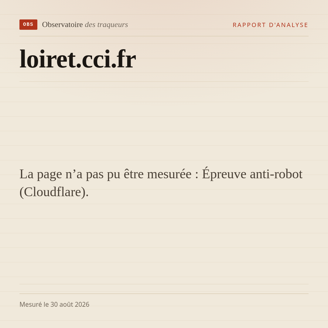 La page n’a pas pu être mesurée : Épreuve anti-robot (Cloudflare).