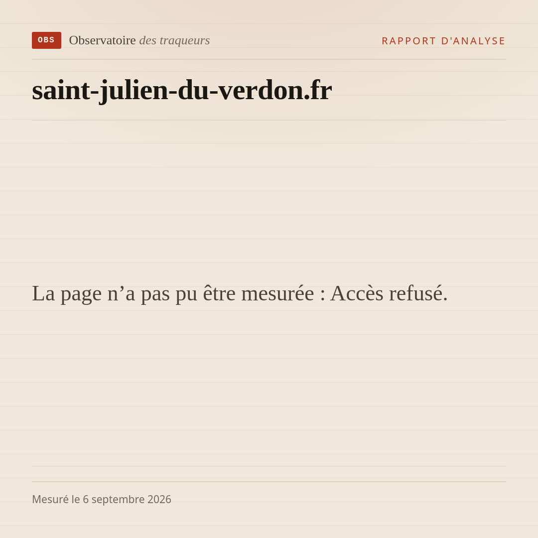 La page n’a pas pu être mesurée : Accès refusé.