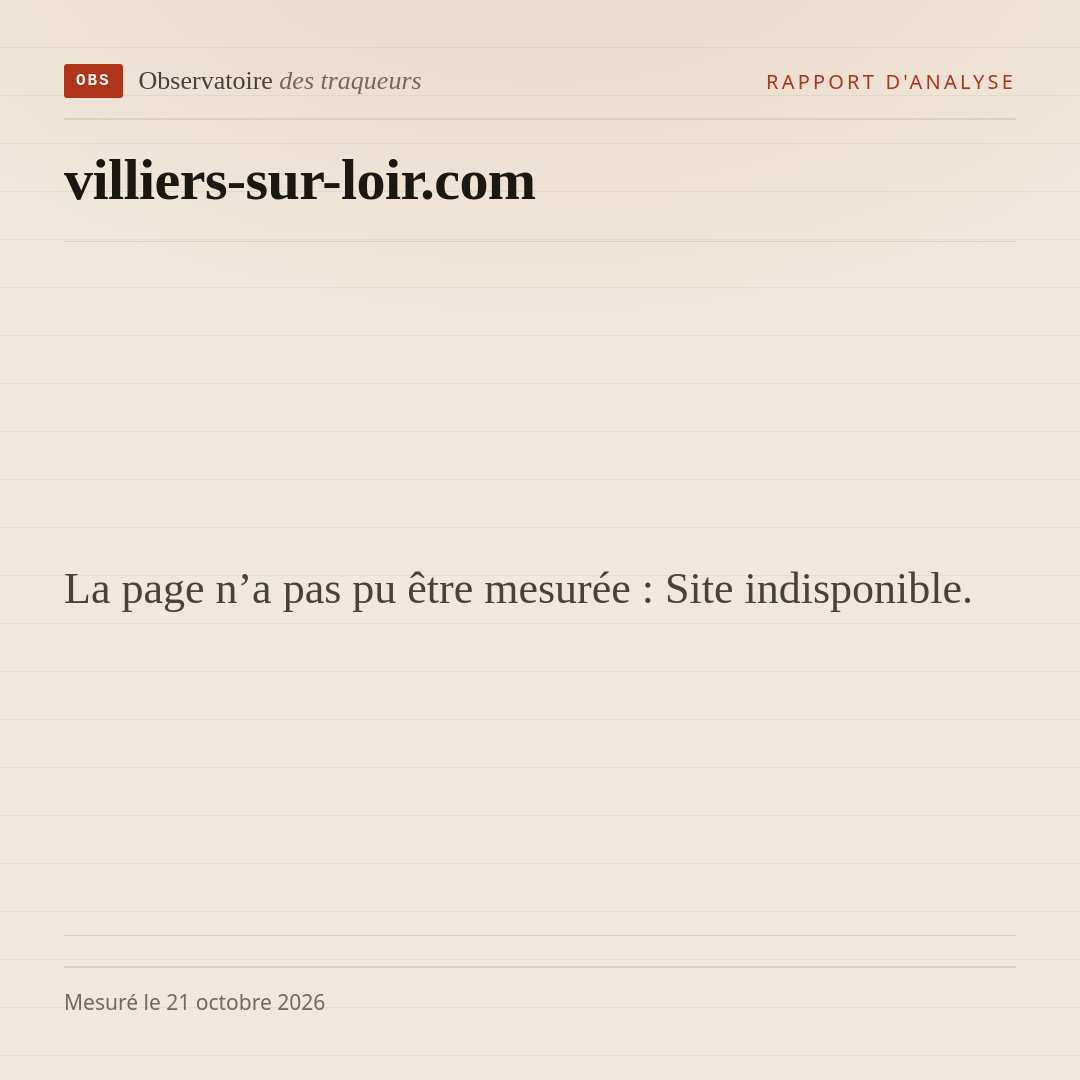 La page n’a pas pu être mesurée : Site indisponible.