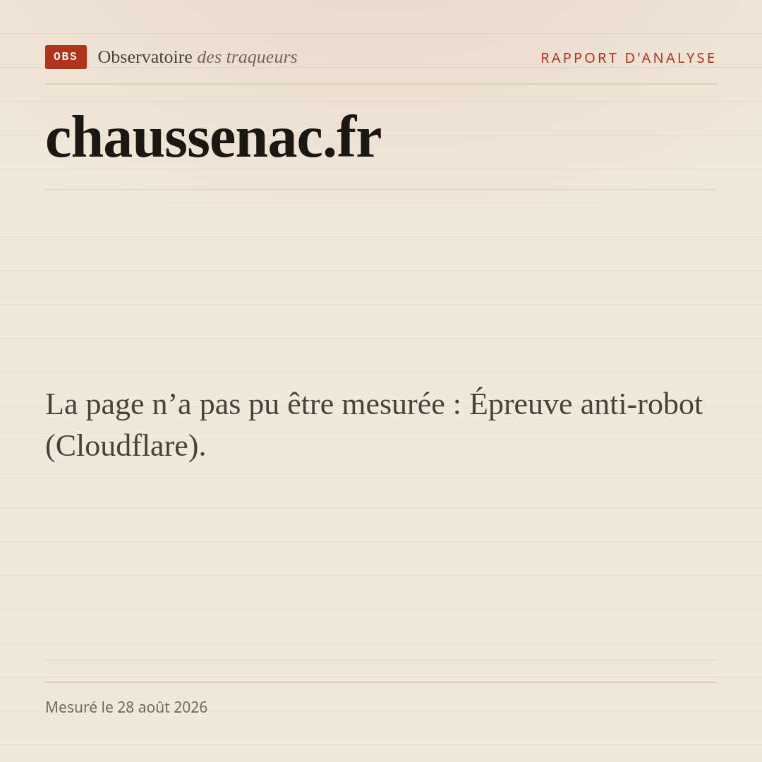 La page n’a pas pu être mesurée : Épreuve anti-robot (Cloudflare).