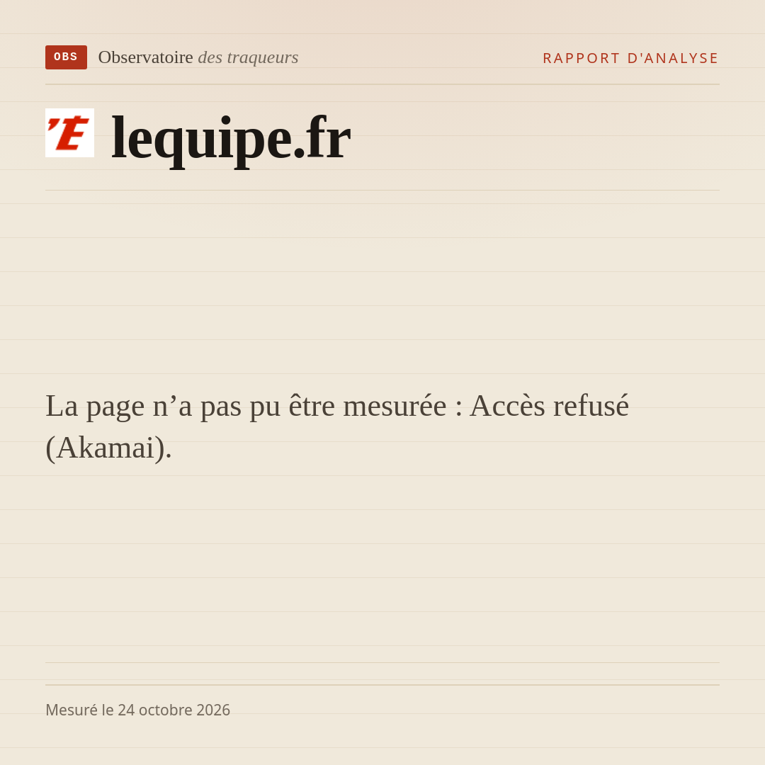La page n’a pas pu être mesurée : Accès refusé (Akamai).